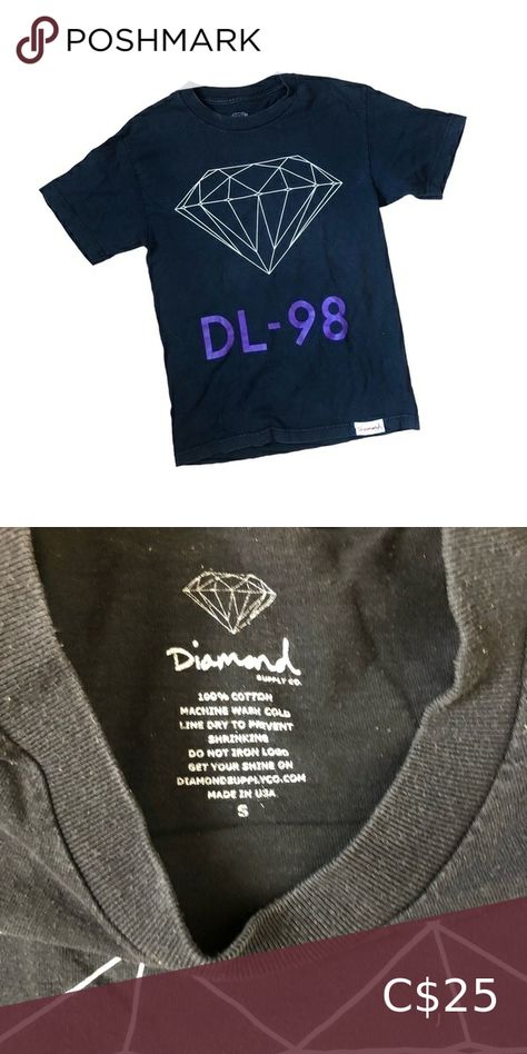 DIAMOND Supply Co Men’s Small Skate Streetwear Black Graphic Tee Skate Streetwear, Black Graphic Tee, Diamond Logo, Diamond Supply Co, Diamond Supply, Black Graphic Tees, Tee Shop, Black Tee, Black Fashion