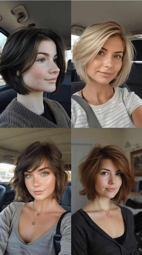 The Shattered Bob: The Must-Try Haircut in 2024 with 23 Perfect Examples Shattered Bob, Haircut Ideas Trendy, Chin Length Hair, Trendy Hairstyle, Haircut Inspiration, Short Hair Color, Spring Hairstyles, Short Hair Haircuts, Haircuts With Bangs