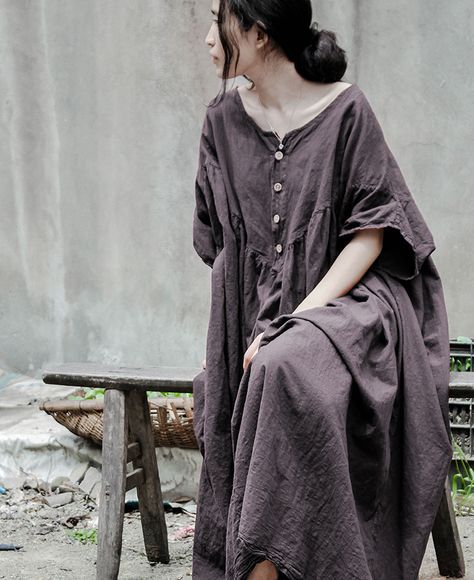 Linen Dress Summer, Causal Dresses, Cotton Long Dress, Summer Linen Dresses, Tunic Pattern, Cotton Dress Summer, Dyed Linen, Linen Maxi Dress, Maxi Dress Cotton