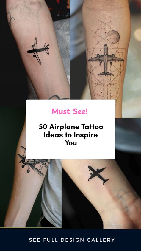 Explore 4 beautiful airplane tattoo images showcasing 50 unique designs for travel and aviation lovers. Discover meanings and ideas for your next ink. Aircraft Tattoo Design, Airplane Tattoo Ideas, Aircraft Tattoo, Paper Airplane Tattoos, Airplane Tattoo, Plane Tattoo, Mermaid Tattoo Designs, Airplane Tattoos, Meaningful Symbols