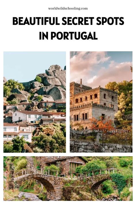 World Wild Schooling - https://worldwildschooling.com 12 Hidden Gems in Portugal That Will Make You Rethink Your Travel Plans - https://worldwildschooling.com/hidden-gems-in-portugal/ Portugal Beautiful Places, Portugal Best Places To Visit, Must See Portugal, Spain Hidden Gems, Portugal Hidden Gems, Nature Destinations, Portugal Vacation, Destin Hotels, Portugal Travel Guide