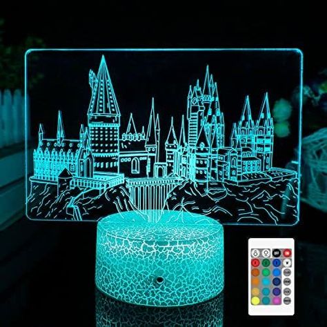 16 Colors Changes with Remote Control, Dim, Room Bedside Decor, Creative Magic Gifts for Boy Kids Girls #harrypotter #3Dlamp #decors #lamps Harry Potter Event, Geek Diy, Harry Potter Girl, Led Decorative Lights, Nursery Night Light, 3d Illusion Lamp, Magic Gift, Harry Potter Decor, 3d Night Light