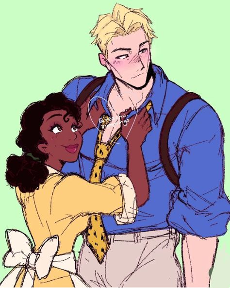 Tiana And Nanami, Tiana X Nanami, Nanami And Tiana, Nanami X Tiana Fanart, Jjk X Disney, Hugging Pose, Guy Oc, Bwwm Couples Fanart, Character Day