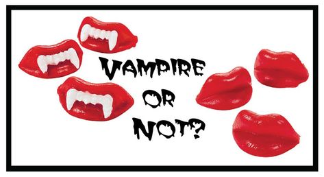 Vampire or Not! is a fun and silly game where kids place fangs or candy teeth in their mouth and the Vampire Hunter must then determine if they are a Vampire or Not! Great for kids 4 - 7. Halloween activity. Mummy Wrap Game, Fake Vampire Teeth, Trick Or Treat Games, Halloween Kids Party, Charades For Kids, Vampire Games, Mummy Wrap, Fun Halloween Party Games, Halloween Party Activities