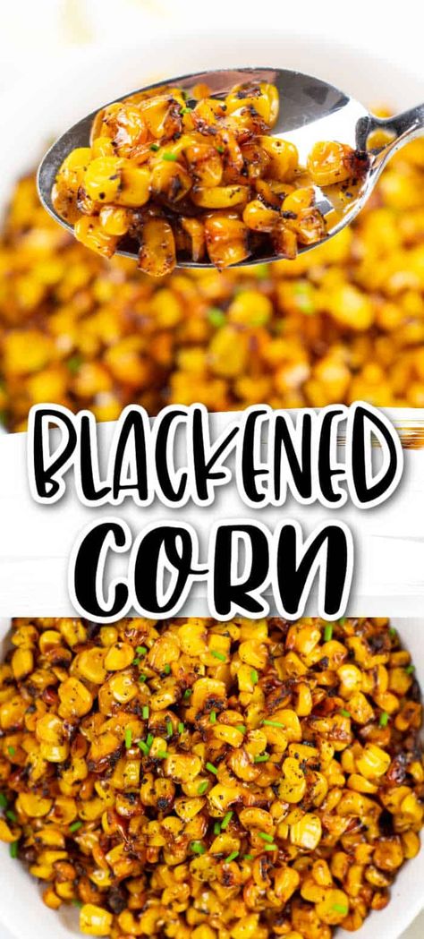 Blackened corn is a simple and flavorful side dish that is easy and delicious! Made with sweet corn, melted butter, and a homemade blackening seasoning, it is a tasty side to serve with any meal! Blackened Corn Recipe, Blackened Corn, Quick Sides, Blackening Seasoning, Corn Recipes Side Dishes, Sweet Corn Recipes, Seasoned Corn, Corn Side Dish, Corn Dishes