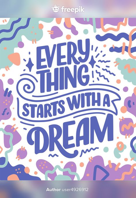 Inspirational quote about dream Vector Quote Template Design, Cute Typography, Lettering Guide, Unique Quotes, Hand Lettering Quotes, Hand Drawn Lettering, Typography Poster Design, Dream Quotes, Lettering Quotes