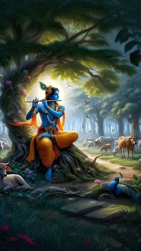 Lord Sri Krishna Hd Wallpapers, Wallpaper Of Krishna Ji, Kanha Background, Bhagavan Photo, Butifull Wallpaper Nature, Krishna 4k Hd Wallpaper, Krishna Lord Photos, Krishna Ji Photo, Krishna Painting Wallpaper