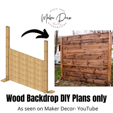 Wood Backdrop PLANS With Measurements DIGITAL DOWNLOAD these | Etsy Foldable Backdrop, Diy Backdrop Stand, Pallet Backdrop, Wooden Backdrops, Diy Photo Backdrop, Build Yourself, Wood Backdrop, Backdrop Wedding, Pallet Wall