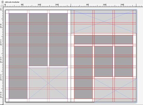 Retícula modular. Maqueta con módulos para revista o periódico Grid Layouts, Editorial Layout, Book Layout, Magazine Layout, Adobe Indesign, Brochure Design, Book Design, Layout Design, Editorial