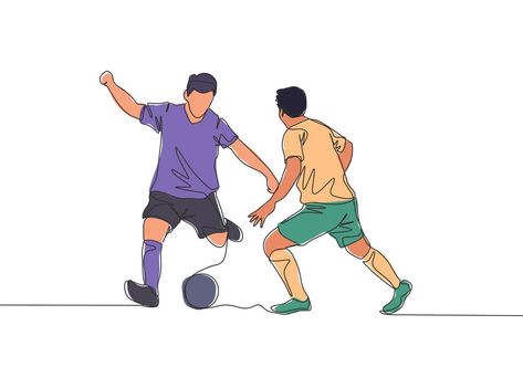 Defender Soccer, One Continuous Line Drawing, Single Line Drawing, Soccer Match, Continuous Line Drawing, Portfolio Web Design, Continuous Line, Single Line, Design Vector