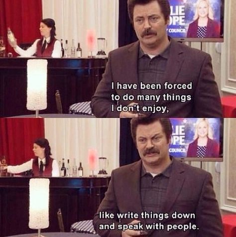 Ron Swanson Ron Swanson, Funny Memes, Talk Show, Writing, Memes, Funny, Nature