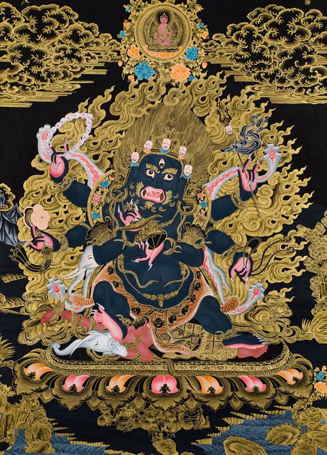 Vajrapani Thangka, Wrathful Deities, Religious Iconography, Hindu Tattoo, Thangka Art, Buddhist Philosophy, Thangka Painting, Buddha Quotes, Tibetan Buddhism