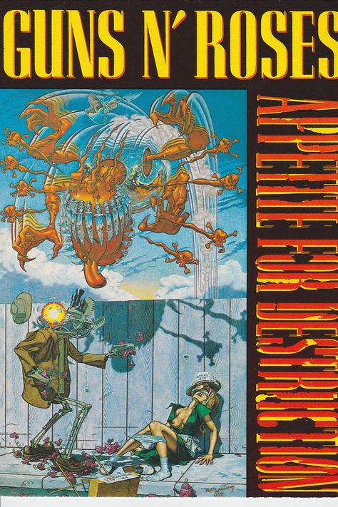 Guns N' Roses Appetite for Destruction Painting by Robert Williams Postcard Apetite For Destruction, Rock Poster Art, Rock Band Logos, Rock N Roll Art, Rock Band Posters, Queen Poster, Robert Williams, Iphone Wallpaper Sky, Old Rock