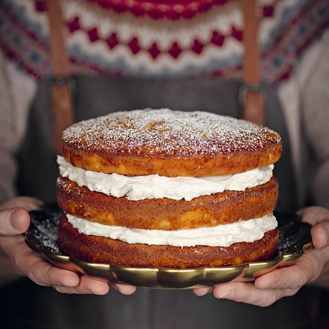 The Hebridean Baker’s Apple Victoria Sponge Cake | Joseph Joseph Hebridean Baker, Victoria Cake, Crab Rice, Boiled Fruit Cake, Vegan Spring Rolls, Pork Cheeks, Vegetable Spring Rolls, Victoria Sponge Cake, Spring Roll Recipe