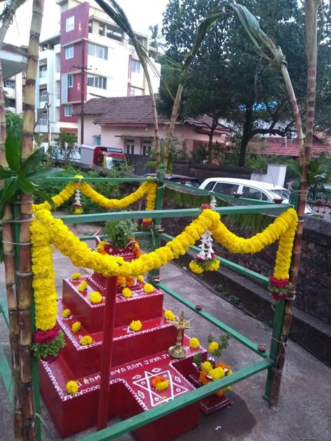 Tulsi Pooja decoration Tulsi Pooja Decoration, Tulsi Pooja, Tulsi Vivah, Pooja Decoration, Pooja Room Design, Pooja Room, Pooja Rooms, My Photo Gallery, Home Organization