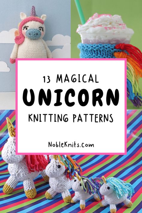 Unicorn Knitting Pattern, Stuffed Unicorn, Knitted Toys Free Patterns, Unicorn Stuffed Animal, Unicorn Pillow, Baby Booties Knitting Pattern, Animal Knitting Patterns, Knitting Patterns Toys, Unicorn Pattern