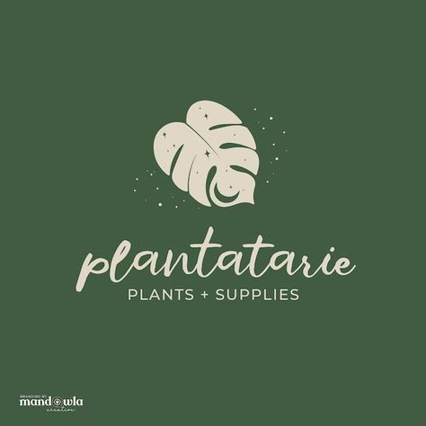 mandowla - Etsy Canada Plant Store Logo, Plant Shop Branding, Plant Logo Design, Logo Brand Guidelines, Organic Graphic Design, Journey Logo, Logo Submark, Submark Logo, Plant Logo