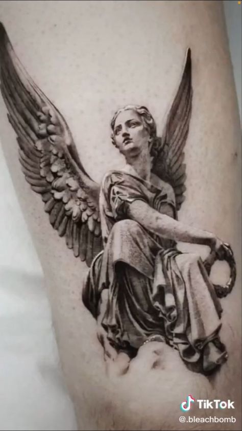 Pin by Linda Flores on Tattoos I want to get | Angel tattoo for women, Tattoos for women, Angel tattoo Women Statue Tattoo, Angel Tattoo Realism, Women Angel Tattoo, Midevil Tattoos, June Tattoo, Women Statue, Angel Tattoo For Women, Japanese Hand Tattoos, Women Angel