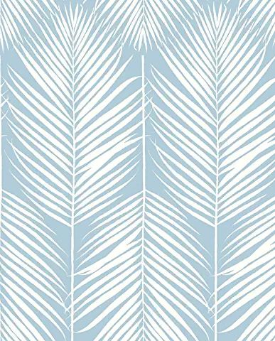 Palm Wallpaper, Manhattan Comfort, Well Decor, Coastal Blue, Prepasted Wallpaper, Burke Decor, Vinyl Wallpaper, Blue Wallpapers, Wallpaper Roll