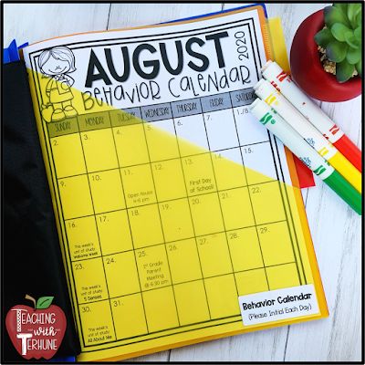 Behavior Calendar Take Home Folder Organization, Preschool Homework Folders, Daily Commitments Classroom, Behavior Calendar Kindergarten, Our Class Is A Family Door Decor, Take Home Folders Kindergarten, Kindergarten Folder Ideas, Kindergarten Take Home Folders, Take Home Folders Preschool