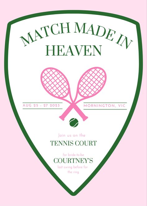 Tennis Club Bachelorette, Sorority Tennis Theme, Country Club Theme Bachelorette, Tennis Bridal Shower Theme, Green Tennis Aesthetic, Tennis Bid Day, Tennis Bachelorette Party, Tennis Aesthetic Vintage, Country Club Bachelorette