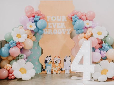 bluey party ideas • Instagram Groovy Bluey Party, Bluey Balloon Garland Ideas, Bluey Birthday Decoration, Bluey Birthday Party Ideas Pink, Bluey Piñata, Bluey Party Ideas, Bluey Party Decorations, Fiesta Bluey, Sibling Birthday Parties