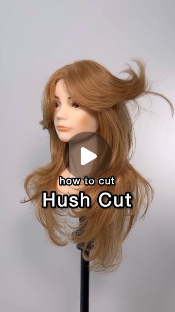 Shag Hairstyles Long Thick Hair, Hushcut Haircut Long Hair, How To Cut Hush Cut, Thick Hair Haircut Layers, Long Wolfcut Tutorial, Long Hair Cuts Low Maintenance, Hush Haircut Long Hair, How To Style Hush Cut, The Hush Cut