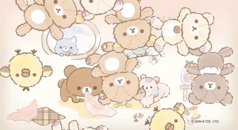 Sanrio Wallpaper Desktop, Rilakuma Wallpapers, Art Hello Kitty, Cute Rilakkuma, Sanrio Icons, Rilakkuma Wallpaper, Wallpaper Notebook, My Melody Wallpaper, Cute Laptop Wallpaper