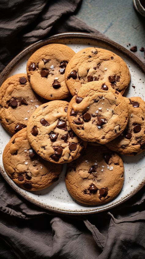 Cookie Moodboard, Snacks Aesthetic, Delicious Cookies Homemade, Classic Chocolate Chip Cookies, Crispy Chocolate Chip Cookies, Cookie Pictures, Food Platter, A Glass Of Milk, Cookie Snack