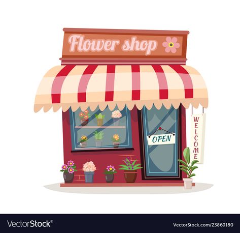 Building Green, Flower Shop Interiors, Entrance Signage, Natural Decorations, Shop Buildings, Shop Illustration, Green Decor, Dinners For Kids, Shop Interiors