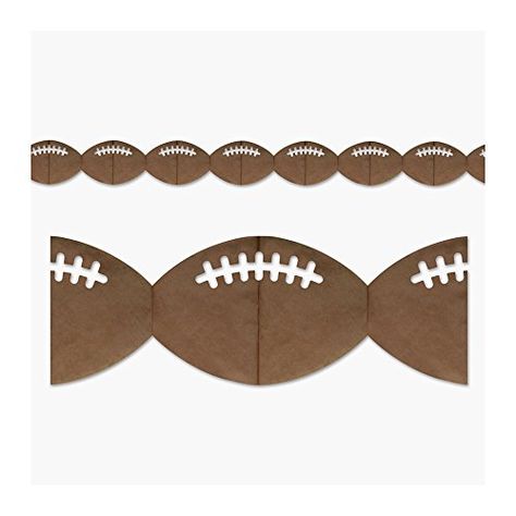 Beistle Party Decoration Accessory Football Garland 4 X 12 Pack Of 12 * Be sure to check out this awesome product. Football Garland, Sports Theme Party, Brown Tissue Paper, Browns Football, Football Decorations, Artificial Garland, Sports Themed Party, Outdoor Decorations, Sports Theme