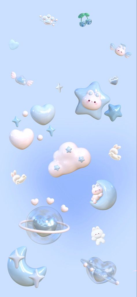 Cute Blue Lockscreen, Gif Lockscreen Iphone, 3d Wallpaper Cute Blue, 3d Lockscreen Blue, Pastel Lockscreen Aesthetic, Y2k Cute Wallpaper, Cute Wallpapers Aesthetic Pastel Blue, Kawaii Wallpaper Lockscreen, Big Boy Bedrooms Toddler