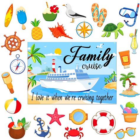 PRICES MAY VARY. Unique cabin identifier: With 26pcs distinct family cruise styles of cruise ship magnets included, “I love it when we are cruising together”cruise door magnets decorations serve as a unique and practical way to identify your cabin. It offers ample quantity and variety to meet all of your decoration needs and makes for a handy cruise tool to ensure you can easily find your yacht. Appropriate size & weight: The magnetic decorations for the family anniversary cruise door are lightw Cruise Stickers, Magnetic Decorations, Cruise Door Magnets, Unique Cabin, Anniversary Cruise, Anniversary Party Favors, Car Fridge, Cruise Door, Cabin Doors