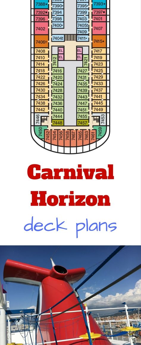 Get a detailed layout of Carnival Horizon deck plans. You can find the categories, room types, and the detailed deck by deck blueprints. Carnival Valor Cruise, Cruise Checklist, Cruise Honeymoon, Carnival Valor, Carnival Cruise Tips, Carnival Conquest, Carnival Horizon, Carnival Ships, Ship Deck