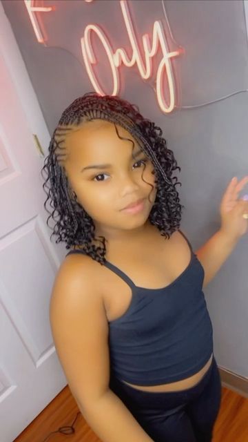 Half Up Half Down Braids For Kids, Girly Hairstyle, Weaving Hairstyles, Curled Hair With Braid, Wig Braids, Toddler Braided Hairstyles, Eva Hair, Black Kids Braids Hairstyles