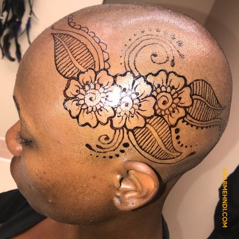 50 Head Mehndi Design (Henna Design) - October 2019 Head Henna, Bald Tattoo, Bald Head Tattoo, Henna Design Ideas, Bald Head Women, Design Henna, Henna Paste, Mehndi Design Images, Bald Women