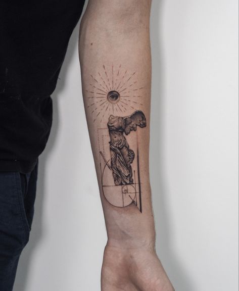 Winged Goddess Of Victory Tattoo, Athena Nike Tattoo, Nike Goddess Of Victory Tattoo, Nike Statue Tattoo, Goddess Of Victory Tattoo, Nike Goddess Tattoo, Nike Of Samothrace Tattoo, Winged Victory Of Samothrace Tattoo, Winged Victory Tattoo