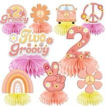 Groovy Birthday Theme, Groovy Party Decorations, Two Groovy Party, Outdoor Events Decor, Boho Party Decor, Kids Party Centerpieces, Boho Themed Party, Party Decorations Table, Groovy Party