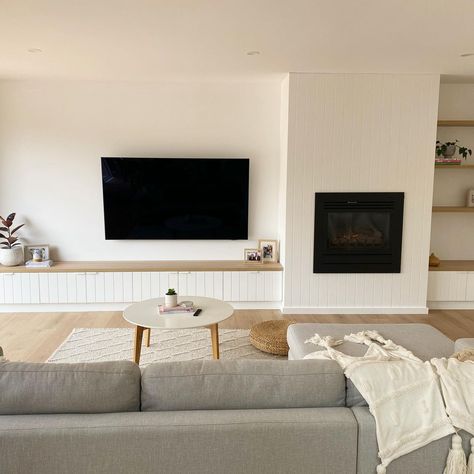 Lounge Tv Wall, Gas Fireplace Living Room, Off Centre Fireplace, Fire Tv Wall, Fireplace Small Living Room, Tv Beside Fireplace, Off Centre Fireplace Living Rooms, Gas Fireplace Ideas, Lounge Room Design