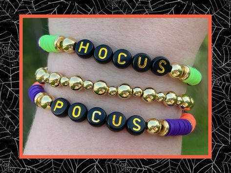 It’s all just a bunch of 🎃HOCUS POCUS🎃 #handmadejewelry #handmadebracelet #beadbracelet #beadedbracelet #heishibeads #heishibracelets #halloweenjewelry #halloweenbracelet #halloweenbracelets #hocuspocus #hocuspocusbracelet Halloween Clay, Clay Bead Bracelet, Halloween Bracelet, Clay Bead, Heishi Beads, Halloween Jewelry, Hocus Pocus, Bead Bracelet, Handmade Bracelets