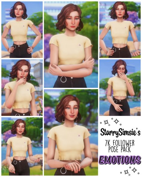 [STARRY] - Emotions | StarrySimsie Sims 4 Pose Single, Ts4 Poses Single, Sims 4 Pose Packs, Sims4 Poses, Single Pose, Single Poses, Sims Poses, Sims 4 Stories, Toddler Poses