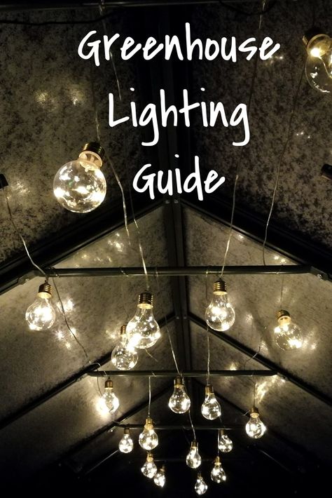 Solar Lights Greenhouse, Green House Lighting, Greenhouse Solar Lights, Greenhouse Chandelier Ideas, Greenhouse Setup Ideas, Green House Set Up Inside, Decorate Greenhouse, How To Decorate A Greenhouse, Greenhouse Lighting Ideas