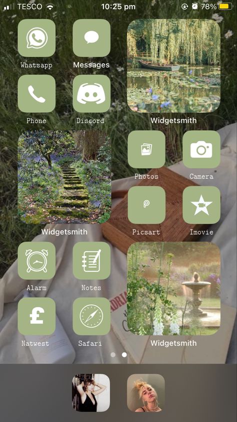 Ios14 Homescreen Ideas, Aesthetic Homescreen Layout Iphone, Aesthetic Homescreen Layout, Homescreen Layout Iphone, Ios14 Homescreen, Aesthetic Homescreen, Cute Home Screens, Iphone Home Screen Layout, Aesthetic Cottagecore