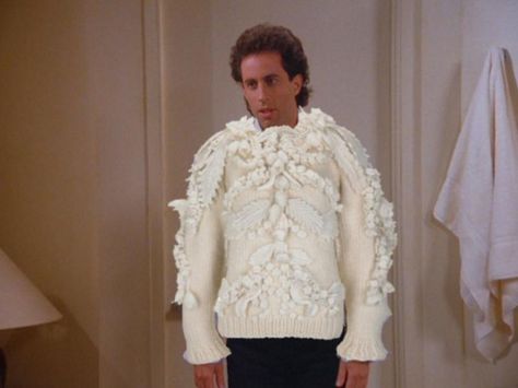 This Alexander McQueen Christmas Sweater is Now a Meme Freddie Krueger, Alexander Mcqueen Sweater, Puffy Shirt, Queen Amidala, Jerry Seinfeld, A Meme, Seinfeld, Holiday Sweater, Remember This