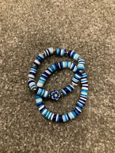 #claybeads#blue Blue Bracelets Clay Beads, Dark Blue Clay Bead Bracelet, Blue Clay Bead Bracelets, Clay Bead Bracelets, Clay Bracelets, Bracelets Ideas, Blue Clay, Clay Bracelet, Clay Bead