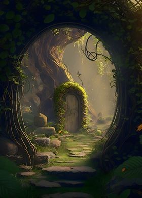 Displate is a one-of-a-kind metal poster designed to capture your unique passions. Sturdy, magnet mounted, and durable – not to mention easy on the eyes! Forest Room Inspiration, Portal Painting, Fantasy Door, Forest Door, Door Poster, Moonlight Painting, Fantasy Tattoos, Forest Elf, Mystical Forest