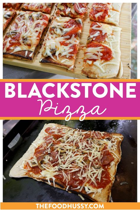 Blackstone Pizza Blackstone Pizza Recipes, Pizza On Blackstone Griddle, Pizza On Blackstone, Blackstone Pizza, Big Mac Pizza, Upside Down Pizza, Blackstone Cooking, Deep Dish Pizza Recipe, Pizza Crust Dough