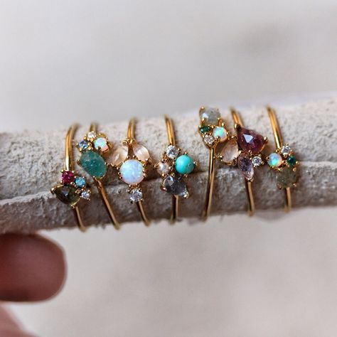 Tai Jewelry, Cats Eye Ring, Ruby Jane, Rings Collection, Simple Ring, Rings Simple, Ring Collections, Blue Opal, Cluster Ring