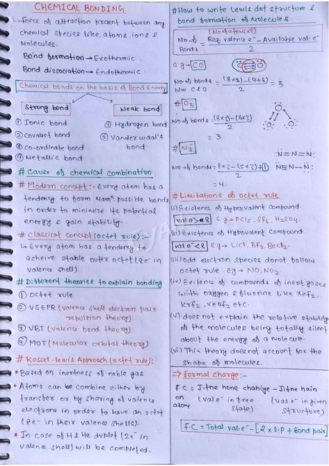 Chemistry Notes Chemical Bonding, Short Notes Aesthetic, Chemistry Short Notes Class 11, Class 11 Chemistry Notes Chemical Bonding, Chemical Bonding Short Notes, Chemical Bonding Notes Class 11, Grade 11 Math Notes, Chemical Bonding Notes, Jee Notes