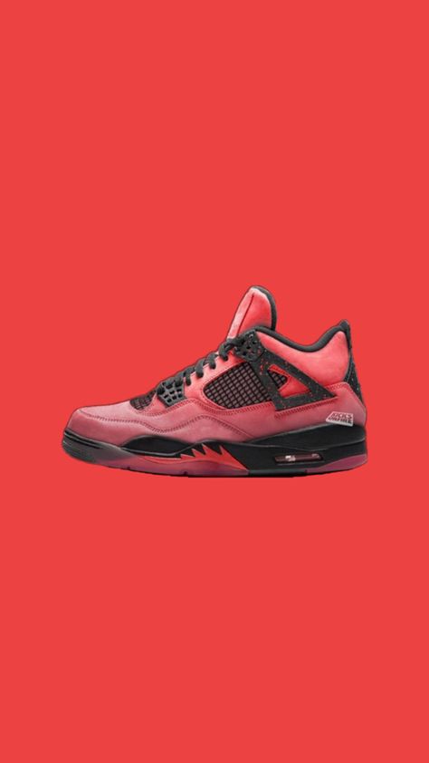 Source : jordansneakers.23 on Instagram Jordan Red Wallpaper, Luxury Red Leather Air Jordan 4, Jordan Abstract Art, Air Jordan 5, Jordan 5, Air Jordans, Sneakers, Red